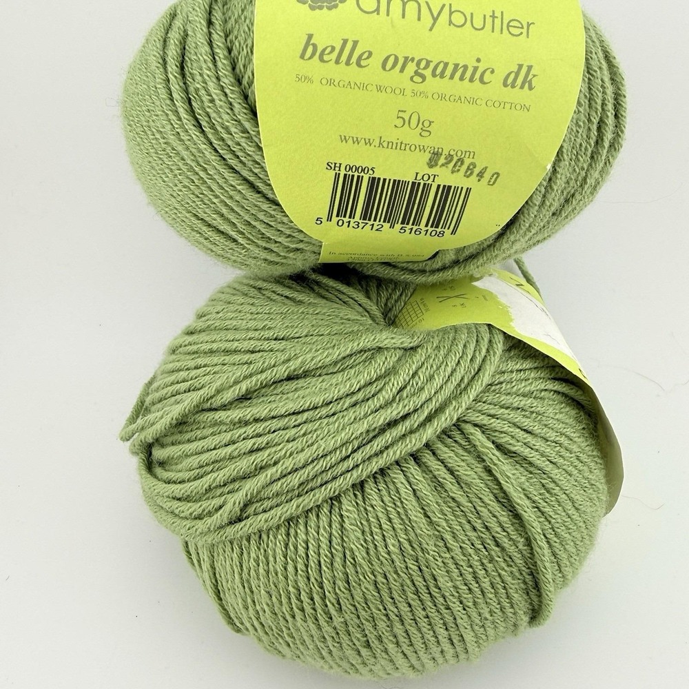 Rowan by Amy Butler Belle Organic DK Wool Cotton Italy 50g "Basil" Green Lot 2